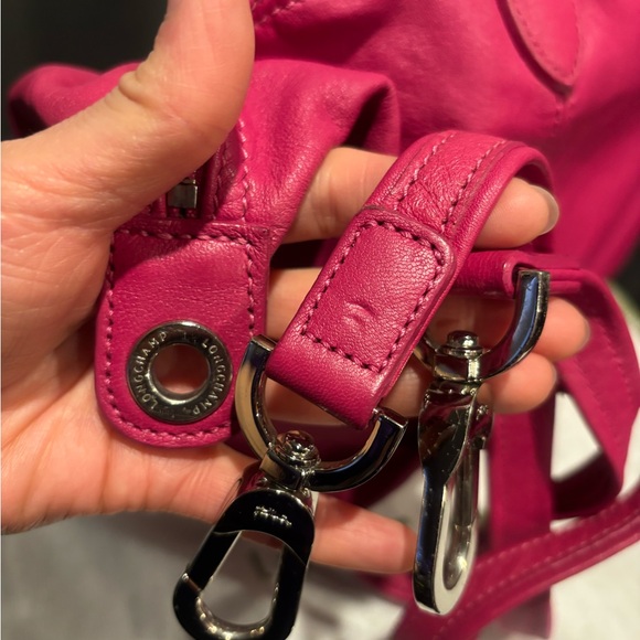 Authentic Longchamp Le Pliage Cuir Leather Zip Tote medium Shoulder Bag - Picture 3 of 16